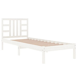 Acheter Maison Chic Lit Moderne Chambre - Cadre/structure de lit pour adulte Blanc Bois massif 100x200 cm -MN98130