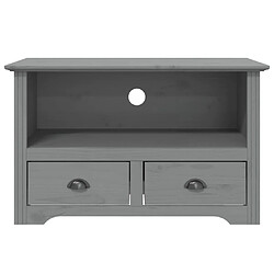 Avis Maison Chic Meuble TV scandinave avec 2 tiroirs - Banc TV pour salon BODO gris 91x43x56cm bois massif pin -MN49825