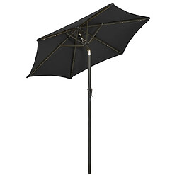 Avis vidaXL Parasol de jardin avec lumières LED noir 200x211 cm aluminium