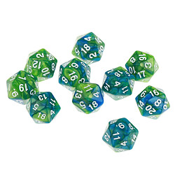 Acheter 10 Pcs 20 Faces Dés D20 Polyédrique Dés Pour Donjons Et Dragons Jeux De Table Vert Violet