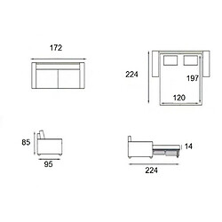 Avis Inside 75 Canapé convertible express AMAZONE matelas 120cm comfort BULTEX® 12cm cuir vachette marron