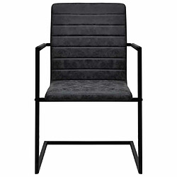 Avis Maison Chic Lot de 6 Chaises à manger cantilever,Chaises de cuisine style scandinave - noir similicuir -MN66003