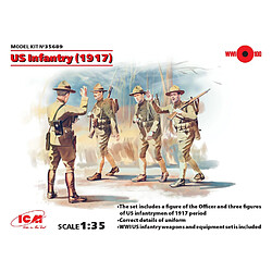 ICM 035689?1/35 WWI Us Infanterie, 4 Figurines en Plastique modèle Kit