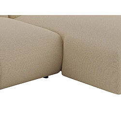 Vente-Unique Grand canapé d'angle panoramique en tissu texturé beige POGNI de Maison Céphy pas cher