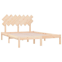 Avis vidaXL Cadre de lit sans matelas 135x190 cm bois massif