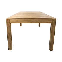 Mes Table de jardin pieds carrés 200x100x76 cm en teck marron - RAINA pas cher