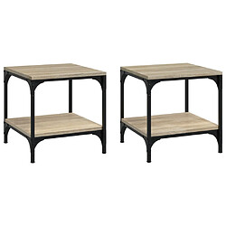 vidaXL Tables d'appoint 2 pcs Chêne sonoma 40x40x40 cm Bois ingénierie