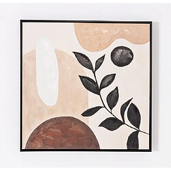 Pegane Ensemble 3 tableau peinture à l'huile sur toile, peinte avec cadre en bois noir - Longueur 120 x Profondeur 3.5 x Hauteur 90 cm