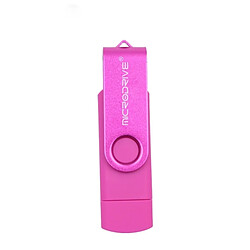 Wewoo Clé USB Ordinateur mobile MicroDrive 32 Go USB 2.0 - Disque U métallique rotatif OTG à double usage Rose