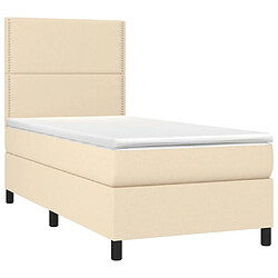 Avis Sommier à lattes,Cadre à lattes de lit et matelas et LED pour Adulte Crème 90x190 cm Tissu -MN41694