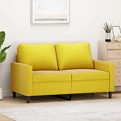 Maison Chic Canapé à 2 places,Sofa de Salon,Canapé droit Jaune 120 cm Velours -GKD188114