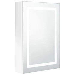 Helloshop26 Armoire de salle de bain à miroir led 50 x 13 x 70 cm blanc brillant 02_0006580