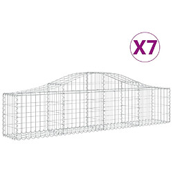 vidaXL Paniers à gabions arqués 7 pcs 200x30x40/60 cm Fer galvanisé