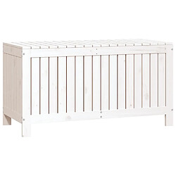 Helloshop26 Coffre boîte meuble de jardin rangement 115 x 49 x 60 cm bois de pin blanc 02_0013069