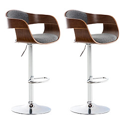 Non Lot de 2 tabourets de bar Kingston C tissu 