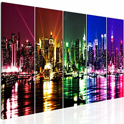 Paris Prix Tableau Imprimé 5 Panneaux Rainbow New York Narrow 80 x 200 cm 