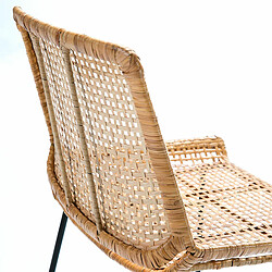 Acheter Tabouret Thai Natura Noir Naturel Métal osier 50 x 97 x 49 cm