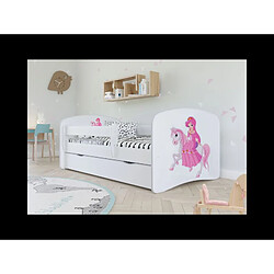 Lit de princesse blanc Babydreams à cheval avec un tiroir sans matelas 180/80 