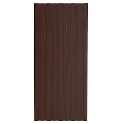 vidaXL Panneaux de toiture 12 pcs Acier galvanisé Marron 100x45 cm