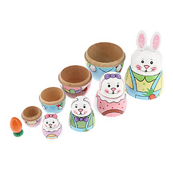 5Pièces Poupée Matryoshka en Bois - Lapin Mignon