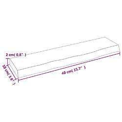 vidaXL Étagère murale marron foncé 40x10x2 cm bois chêne massif traité pas cher