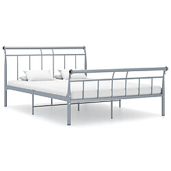 vidaXL Cadre de lit sans matelas gris métal 140x200 cm 