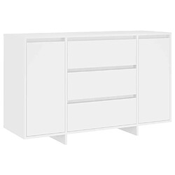 Maison Chic Buffet commode,console avec 3 tiroirs pour rangement Blanc 120x41x75 cm Aggloméré -MN34401