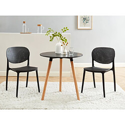 Avis Vente-Unique Lot de 2 chaises empilables en polypropylène - Noir - CARETANE