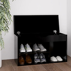 vidaXL Banc à chaussures avec coussin Noir 80x30x47 cm Aggloméré 