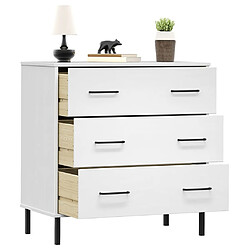 Avis Maison Chic Buffet commode,console avec 3 tiroirs pour rangement Blanc 77x40x79,5 cm Bois massif OSLO -MN20207