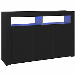 Maison Chic Buffet commode,console avec lumières LED pour rangement noir 115,5x30x75 cm -MN54945