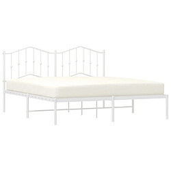 Avis Maison Chic Lit adulte 160x200cm- Cadre de lit métal avec tête de lit pour chambre blanc -MN64507