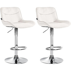 Non Lot de 2 tabourets de bar Vonore velours chrome