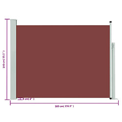 vidaXL Auvent latéral rétractable de patio 140x500 cm Marron pas cher