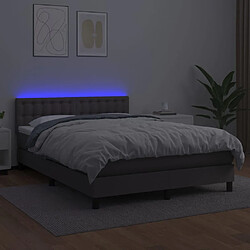 Avis vidaXL Sommier à lattes de lit avec matelas et LED Gris 140x190cm