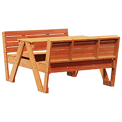 vidaXL Table de pique-nique pour enfants cire marron bois massif pin