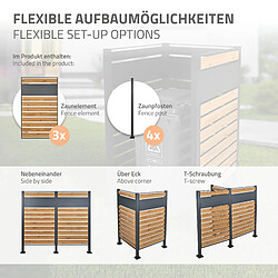 Acheter ML-Design Clôture pour 1 Poubelle, en Acier, Aspect Bois/Anthracite, 150x91 cm, Antirouille, Module d'Extension Boîte à Poubelle, Stockage Habillage pour Conteneur, Protection Visuelle de Jardin