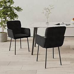 vidaXL Chaises à manger lot de 2 Noir Velours 