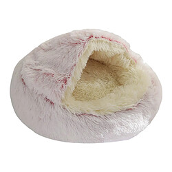 Lit De Chenil Pour Chien Chat Nid Rond En Peluche Chaude Confortable Pour Dormir Rose