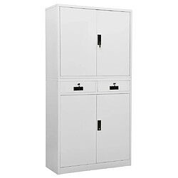 vidaXL Armoire de bureau Gris clair 90x40x180 cm Acier 