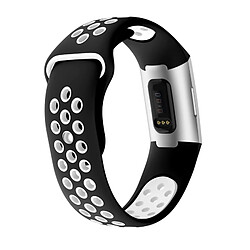 Acheter Wewoo Bracelet en silicone bicolore à trou rond et pour Fitbit Charge 3, taille de la dragonne: 145-210mm (Blanc)