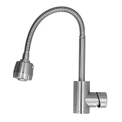 ComfortXL Robinet universel en acier inoxydable pour lavabo de salle de bain avec eau chaude et froide et 2 modes pour la cuisine à la maison 