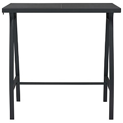 vidaXL Table de bar de jardin Noir 110x60x110 cm Verre trempé