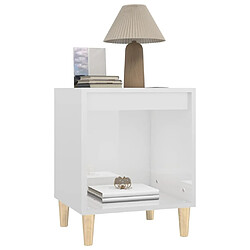 Acheter Maison Chic Table de chevet,Table de Nuit,Meuble de Rangement Blanc brillant 40x35x50 cm Bois d’ingénierie