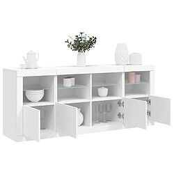 Maison Chic Commode Buffet - Meuble de rangement avec lumières LED blanc 163x37x67 cm -GKD48012