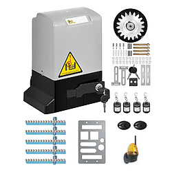 Motorisation Portail Coulissant Ouvre-Porte + 4 Télécommandes 370W + 5 crémaillères Métal zinguée + Feu A LED FLASHLED - 600 kg 12 m Maxi par vantail