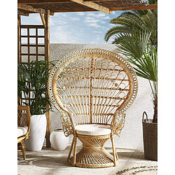 Beliani Chaise de jardin Rotin Beige EMMANUELLE