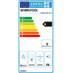 Hotte décorative murale 90cm 58db 464m3/h inox/noir - whss92fltk - WHIRLPOOL