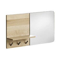 GEESE HOME 7413-Miroir et porte manteau horizontal en bois naturel