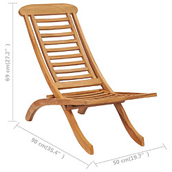 vidaXL Chaise de jardin pliable 50x90x69 cm Bois de teck massif pas cher